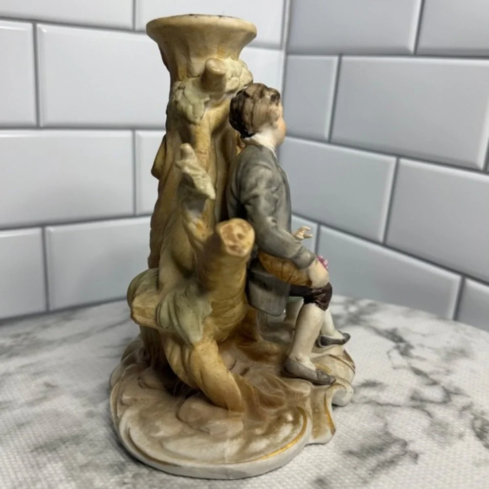 Vintage Ardco Colonial Boy Girl Lamp‎ Base Japan Porcelain Figurine